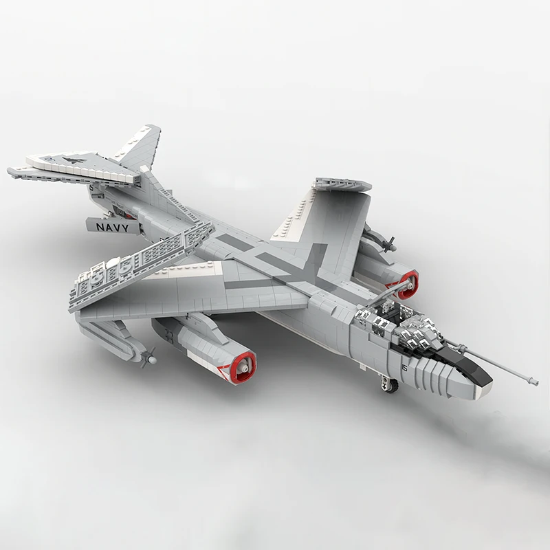 Información electrónica militar guerra MOC 1:35 escala EA-3B Sky Warrior bloque de construcción montar modelo DIY juguetes de exhibición regalos