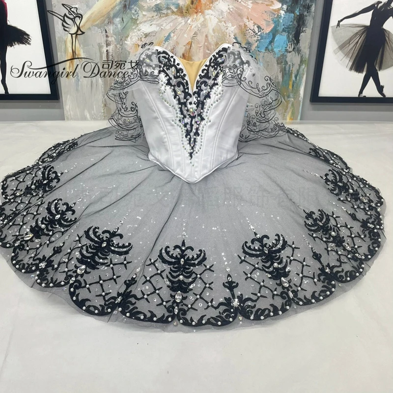 Black White professional ballet tutu competition Split body classical tutuLa Esmeralda performance BT4430