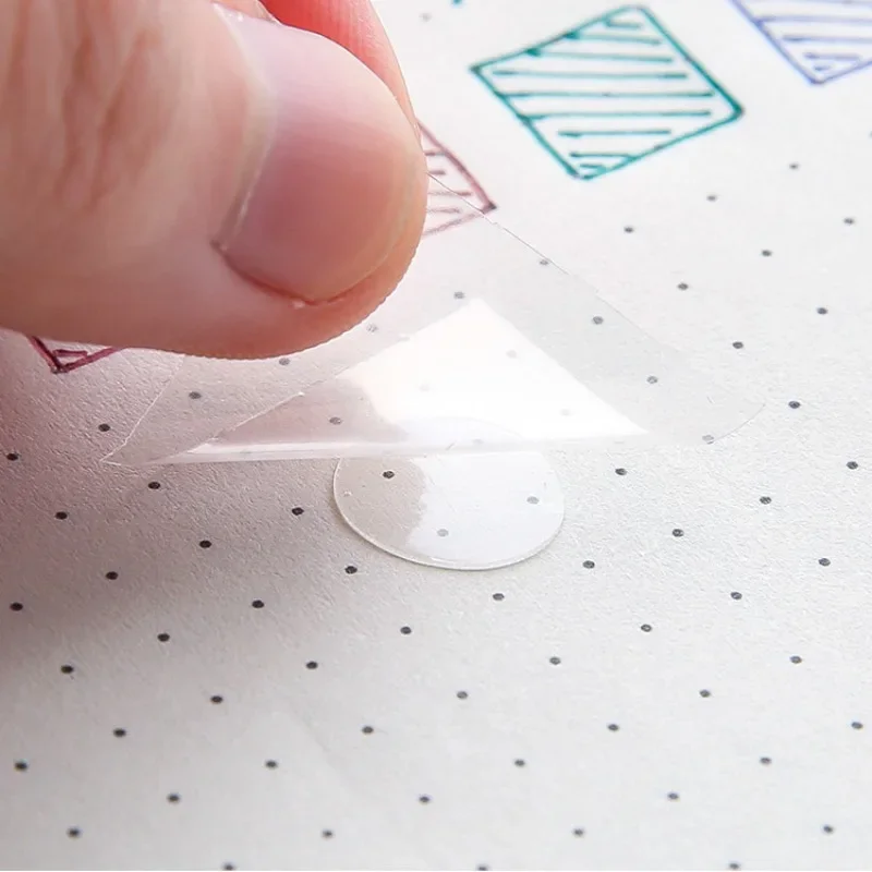 100pcs/roll Universal Transparent Mini Round Dot Double-sided Tape Non-trace Dot Glue Stickers for Notes Memo Photos Scrapbook