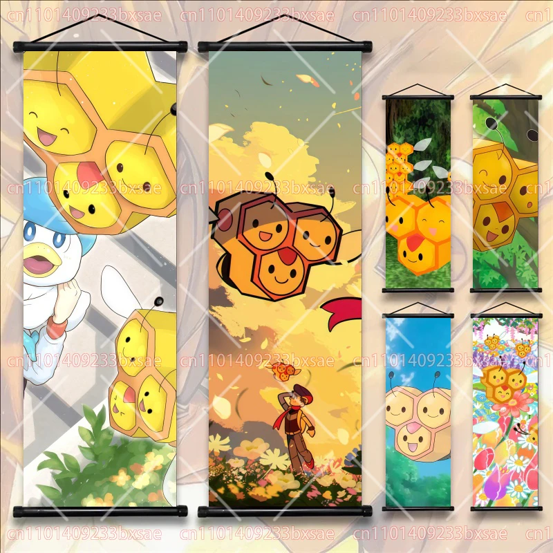 

Pokémon Japanese Anime Pokemon Poster Art Cloth Print Combee Picture Wall Art Home Decor Scroll Painting