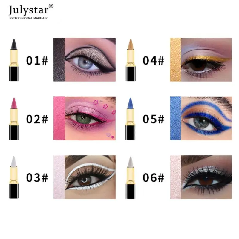 2/4/6PCS Gelstift, funkelnd, vielseitig, wischfest, atemberaubende Ergebnisse, cremig, begehrt, wasserfester Eyeliner, Schönheitstrends