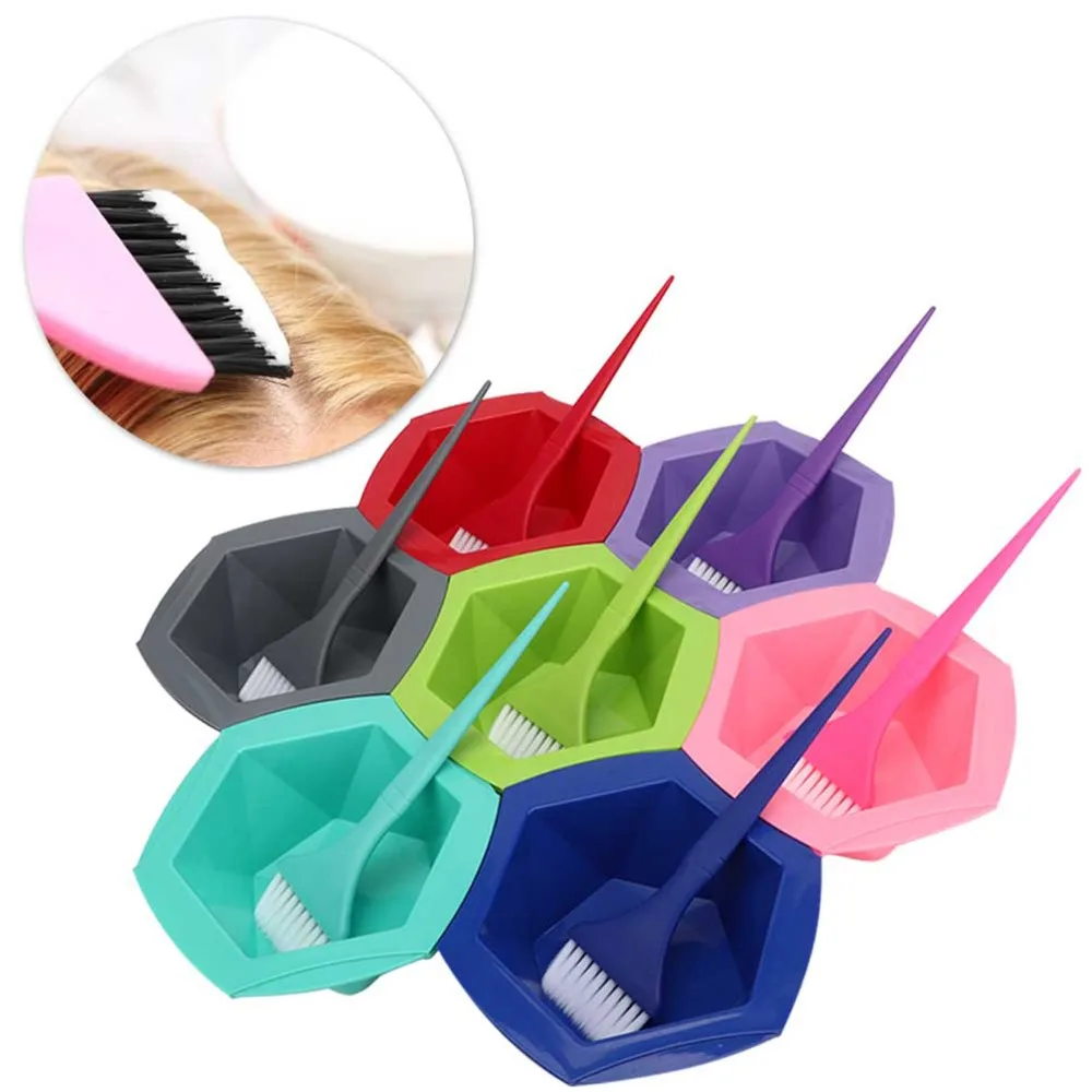 Complete Hair Dyeing Kit Practical Colorful Hair Dye Bowl Brush Set Professional Reusable Applicator Brush Set For Salon