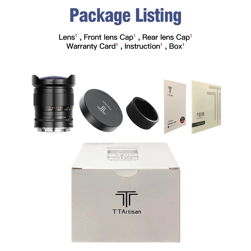 TTArtisan 11mm F2.8 lente ojo de pez de fama completa para Sony FE Nikon Z Canon R EOSR Leica Sigma Lumix L Fuji GFX A7MIV GFX100S R8 R10 ZF