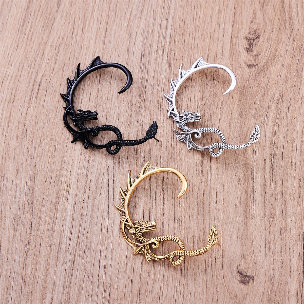 Personality Designer Dragon Right Ear Accessories For Women Earrings Vintage Silver Color Animal New Jewelry Earrings Gift