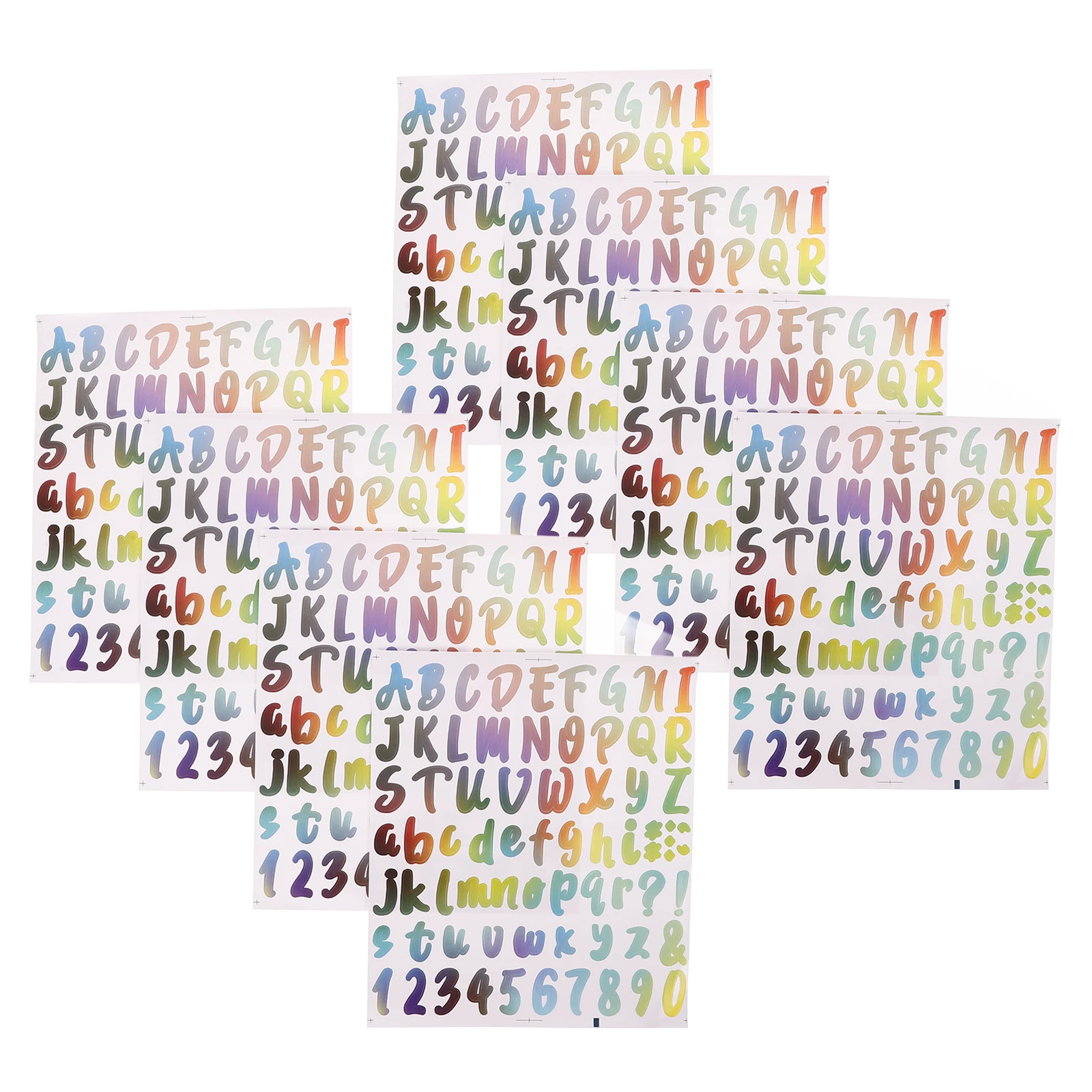 

10 Sheets Waterproof Stickers Colorful Vinyl Decals for Mailbox Door Letters Cup Lettering Alphabet Large Small Numbers