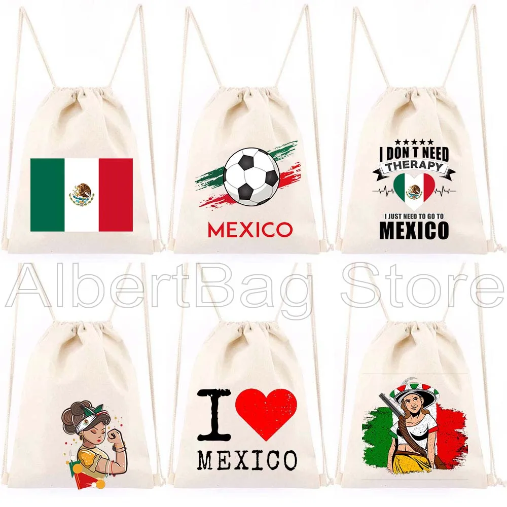 

Latina Girl Mexico Flag Map Mexican Canvas Drawstring Bags Soccer Backpack Gym Sports Yoga Cotton Bag Sackpack Gifts String Bag