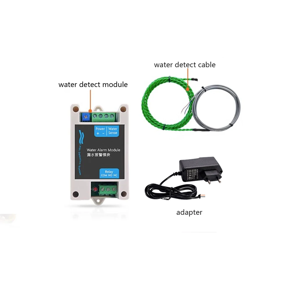 Imagem -02 - Conjunto de Módulo de Vazamento de Água 12vdc com Válvula de Corte de Cabo de 1200m Saída de Relé nc sem para Sistema de Alarme Gsm Sensor de Vazamento de Água 1