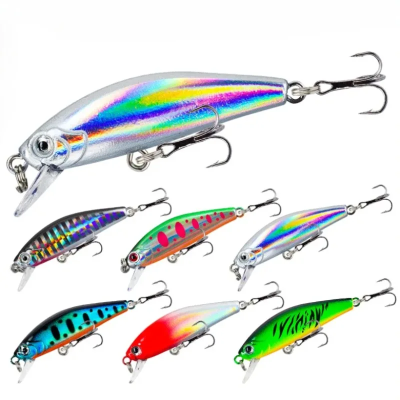 1pcs Laser Minnow Fishing Lure 5.5cm/6.7g Pesca Hooks Fish Wobbler Tackle Crank Bait Artificial Japan Hard Bait Swim Bait