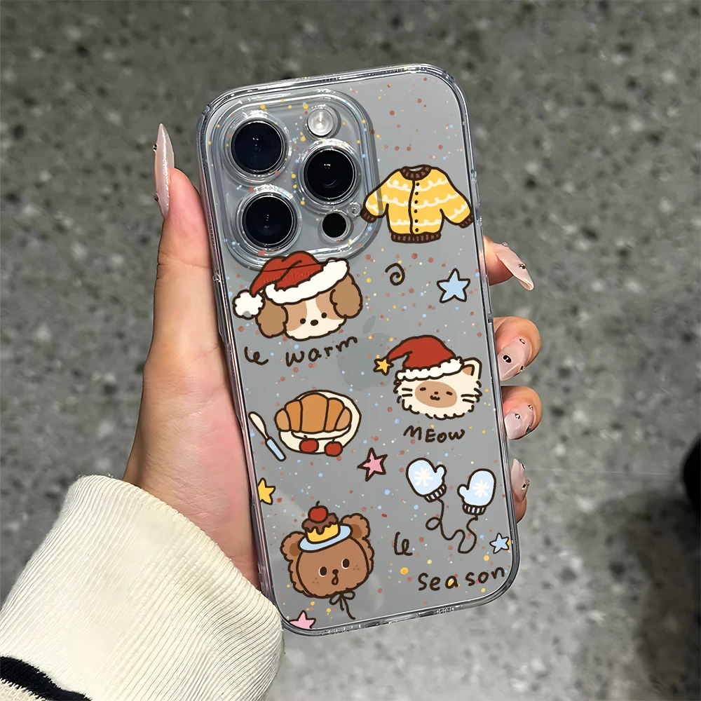 

Christmas Cute Pet Silicone Phone Case for IPhone 17 16 15 14 13 12 11 Pro Xs Max Air Mini 7 8 6 6s Plus SE 2020 2022 Cover