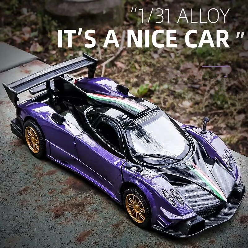 1:31 Pagani Zonda R Revolucion Alloy Sports Car Model Diecasts Metal Toy Racing Car Model Simulation Sound and Light Kids Gifts