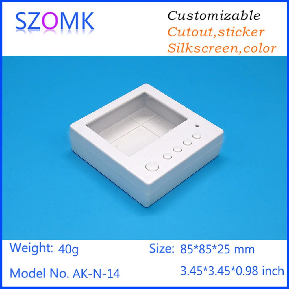 SZOMK Plastic box for electronics project 1 piece 85*85*25mm white enclosure electronics plastic LCD shell junction box