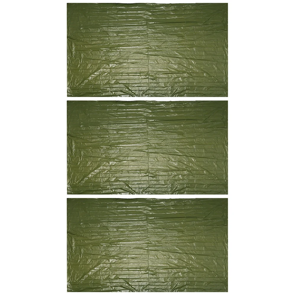 3Pcs Emergency Survival Blanket Outdoor Thermal Insulation Waterproof Windproof Camping Reflective Film Blanket