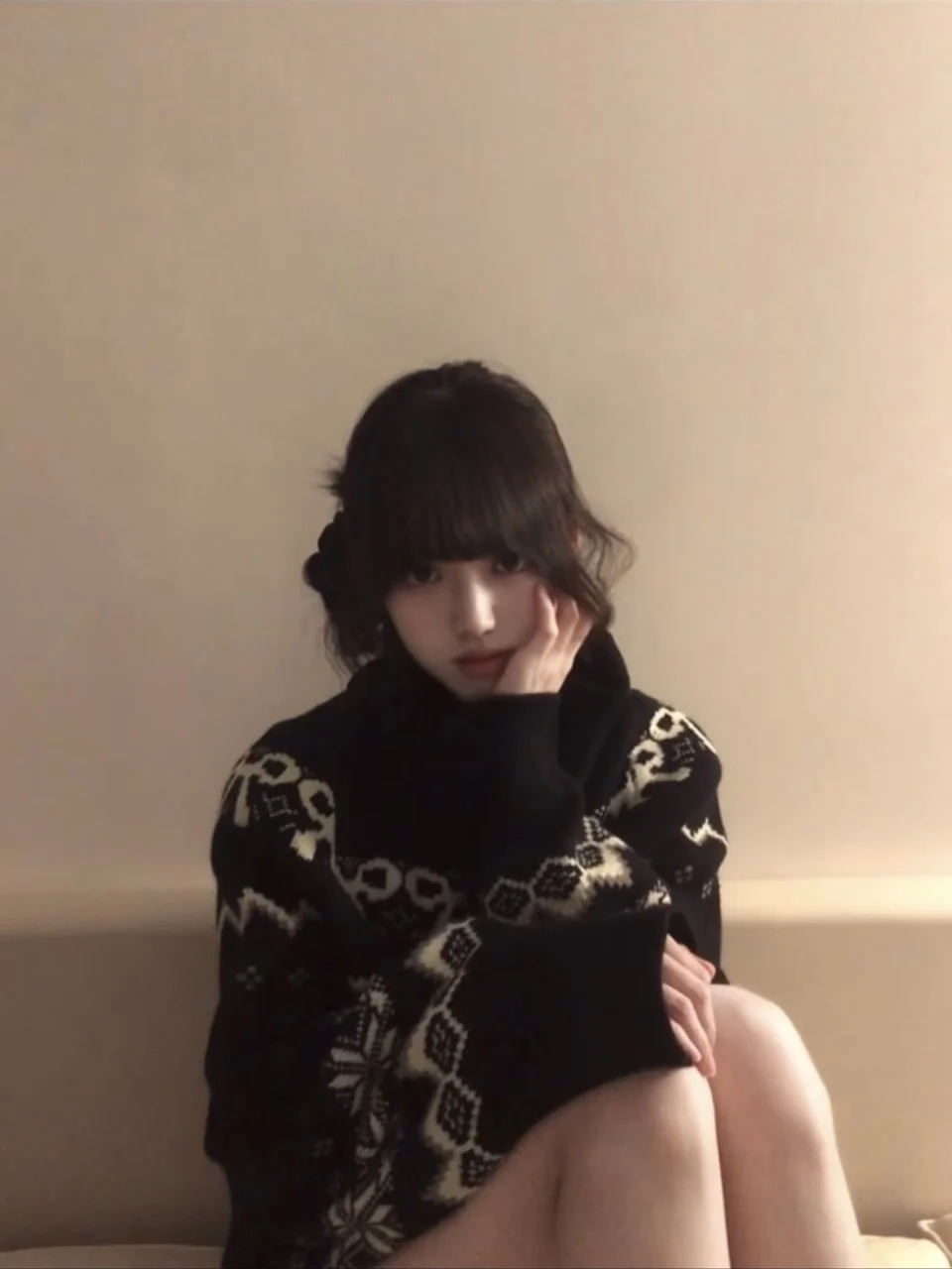 Suéter Holgado Retro Americano de Punto Fair Isle para Mujer, Conjunto de Otoño Invierno, Estilo Delgado y Moderno