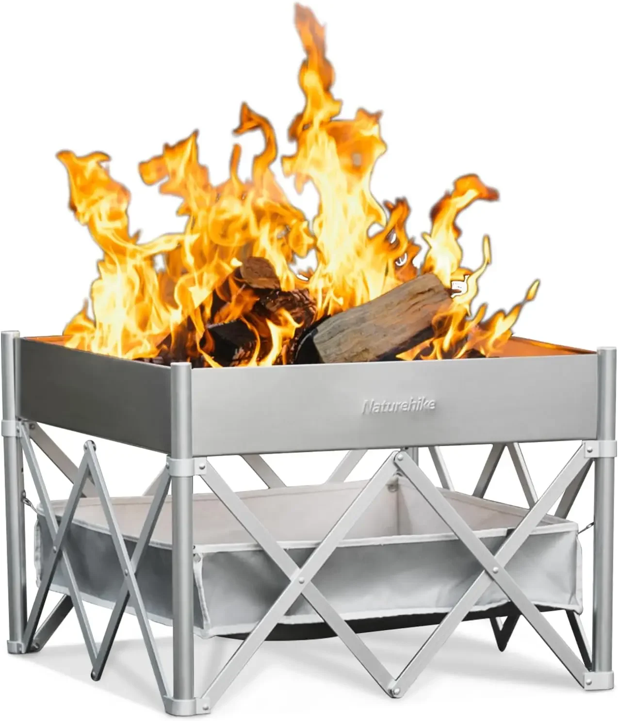 

24 Inch Foldable Tabletop Fire Pit | Portable Wood Burning Fireplace for Patio & Camping