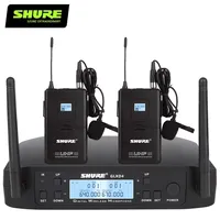GLXD4 Professional Wireless Microphone Dual Channel Lavalier Headset mic for Church Speech Teaching Stage Performance 640~690Mhz