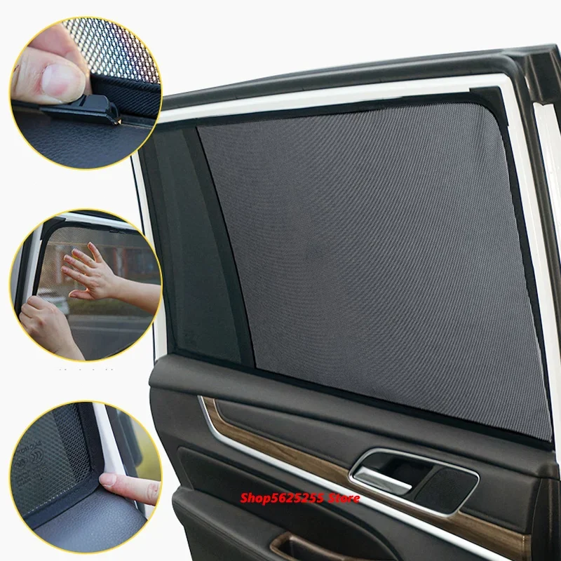 Car Sunshade For Jeep Wrangler Accessoriies 2019 2020 2021 Car Door Window Sun Shade Mesh Sunscreen Sunshield Netting