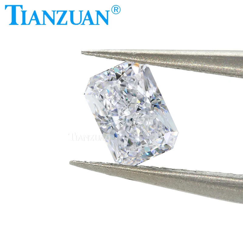 Lab Grown Diamond HPHT Radiant Cut D Color VVS1 2EX Loose Gemstone Bead with GEMID Certified