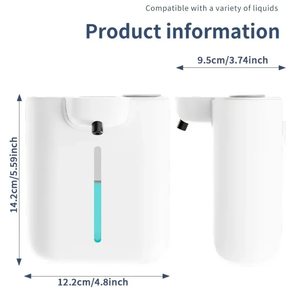 500ML HD Display 9 Levels Adjustable Automatic Smart Sense Soap Dispenser IPX5 Waterproof Rechargeable Hand Dish Washing Machine