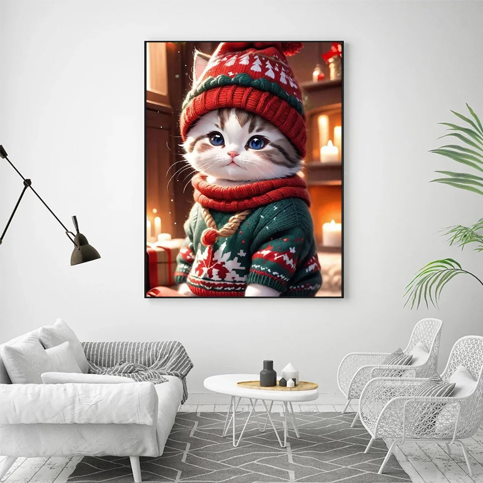 AZQSD pittura diamante animale fantasia decorazioni per la casa tigre Panda ricamo gatto tartaruga punto croce vestito 30x30cm trapano rotondo