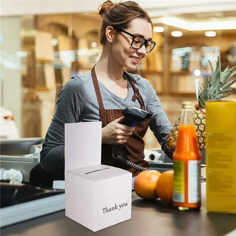 JY-24 pezzi scatola urna per urna scatola urna scatola per donazioni per la raccolta dei fondi, scatola di cartone con slot, 6 x 6 x 6 pollici