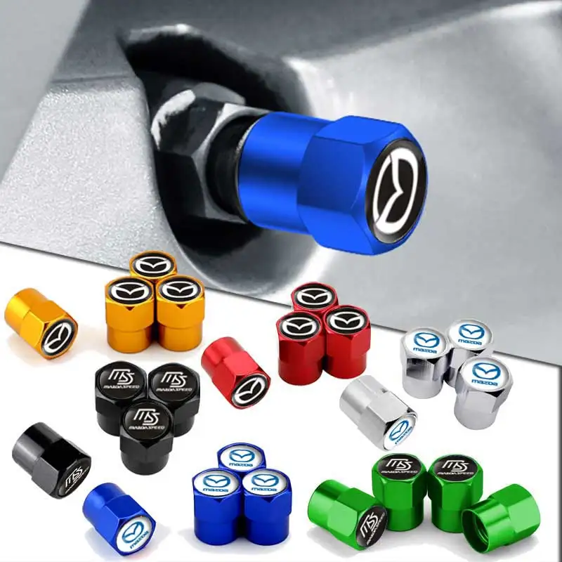 

4pcs Car Wheel Tire Valve Caps Tyre Stem Covers for Mazda 3 5 6 Axela Atenza Speed CX4 CX3 CX7 CX5 CX9 CX30 RX8 RX7 MX3 MX5