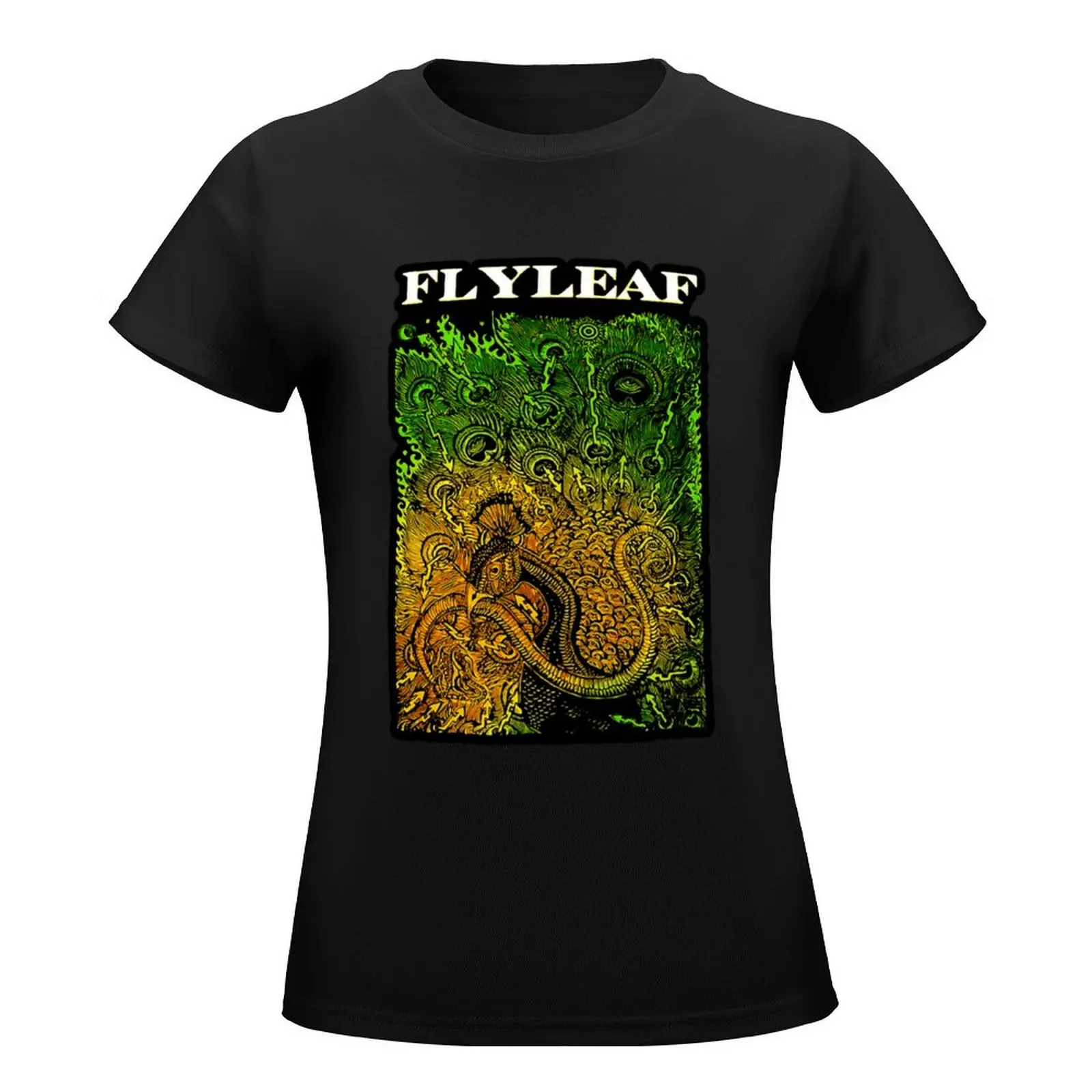 golden peacock snake Flyleaf T-Shirt summer clothes anime clothes Aesthetic clothing sublime funny t shirts for Women