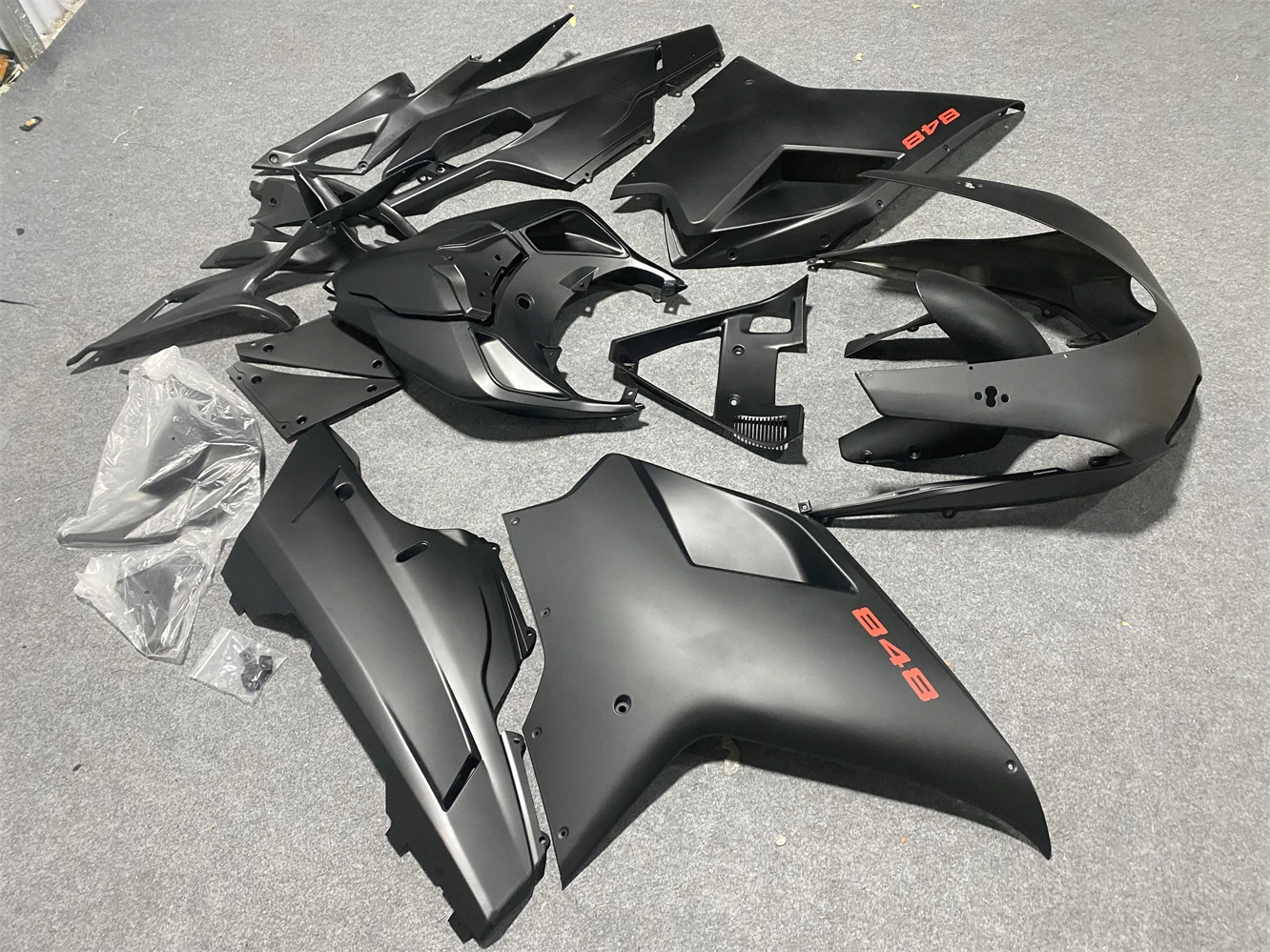 Motorcycle Fairing Kit for Ducati 848 1098 1198 07-11 EV0 2007 2008 2009 2010 2011 Fairing matte Black Red