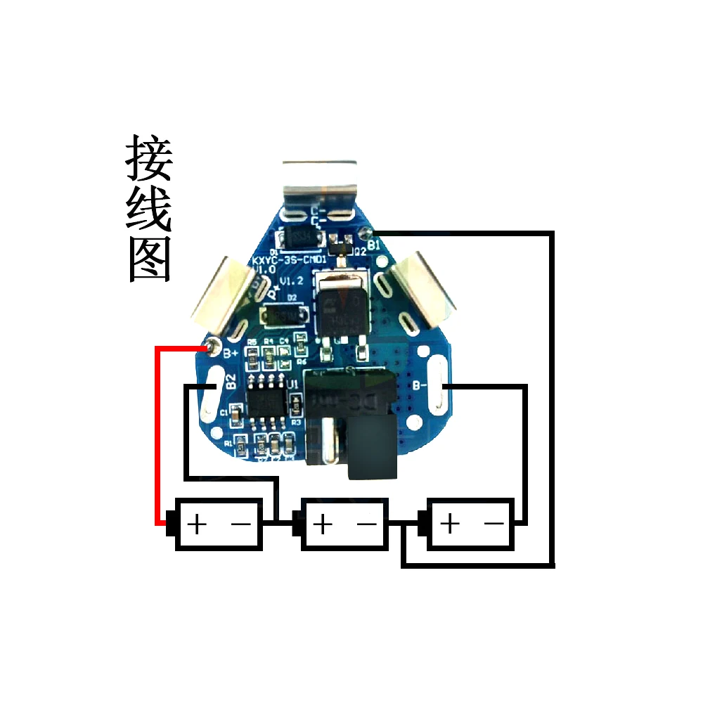 BMS 3S 12.6V 6A BMS 18650 Lithium Battery Protection Board Power Bank Balance Overcharge Overdischarge for Electric Drill