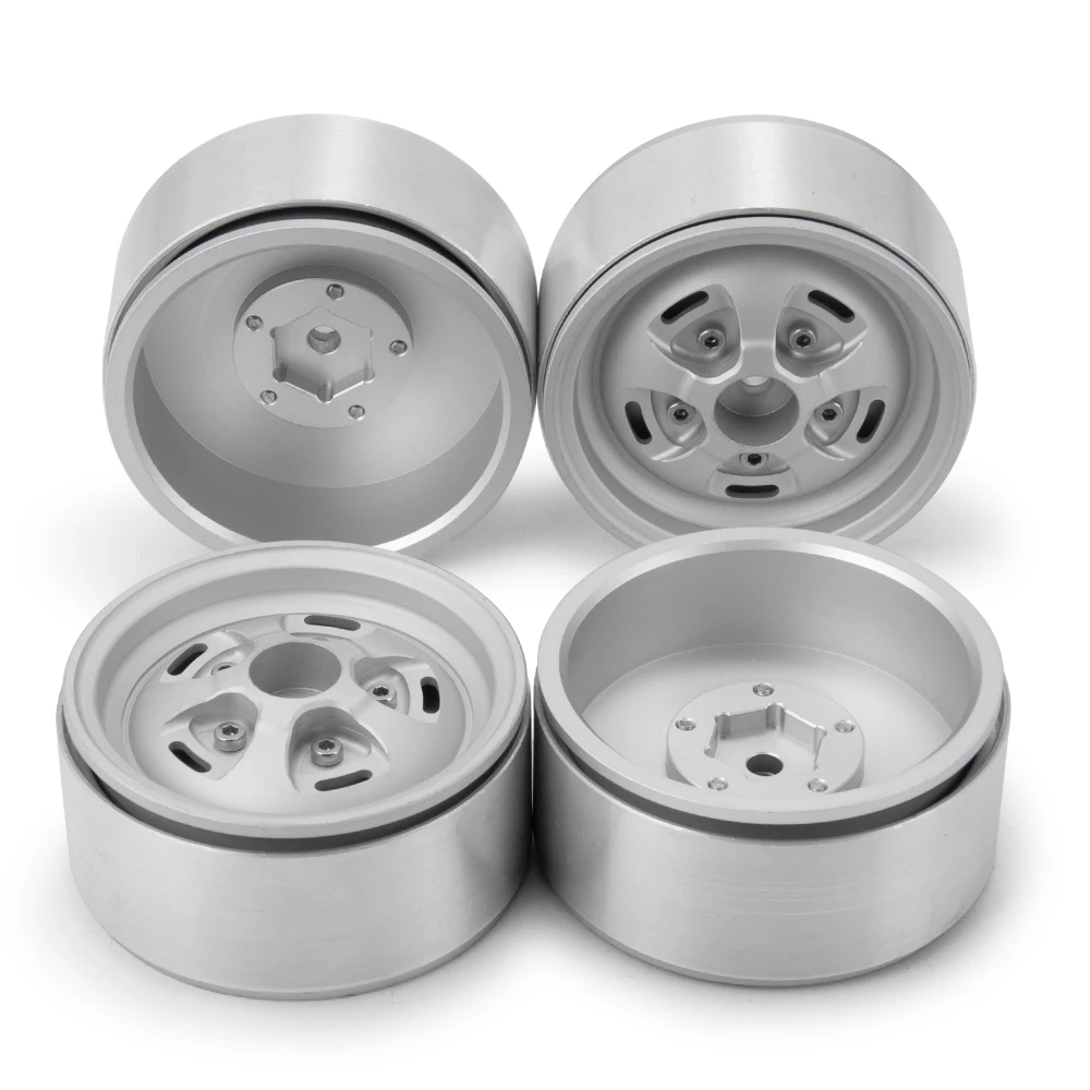 AXSPEED 4Pcs Metal 1.9'' Beadlock Wheel Rims Hubs for Axial SCX10 90046 D90 TRX4 TRX6 1/10 RC Crawler Car Upgrade Parts