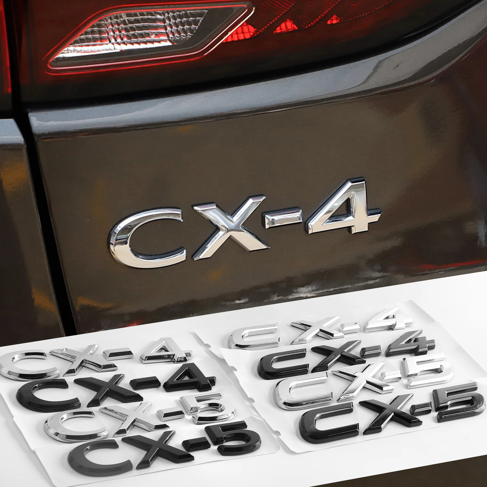 3D ABS Car Letters Badge Stickers Car Rear Trunk Emblem For Mazda CX-4 CX-5 CX3 CX7 CX8 CX9 CX30 RX7 Atenza Axela MS Accessories