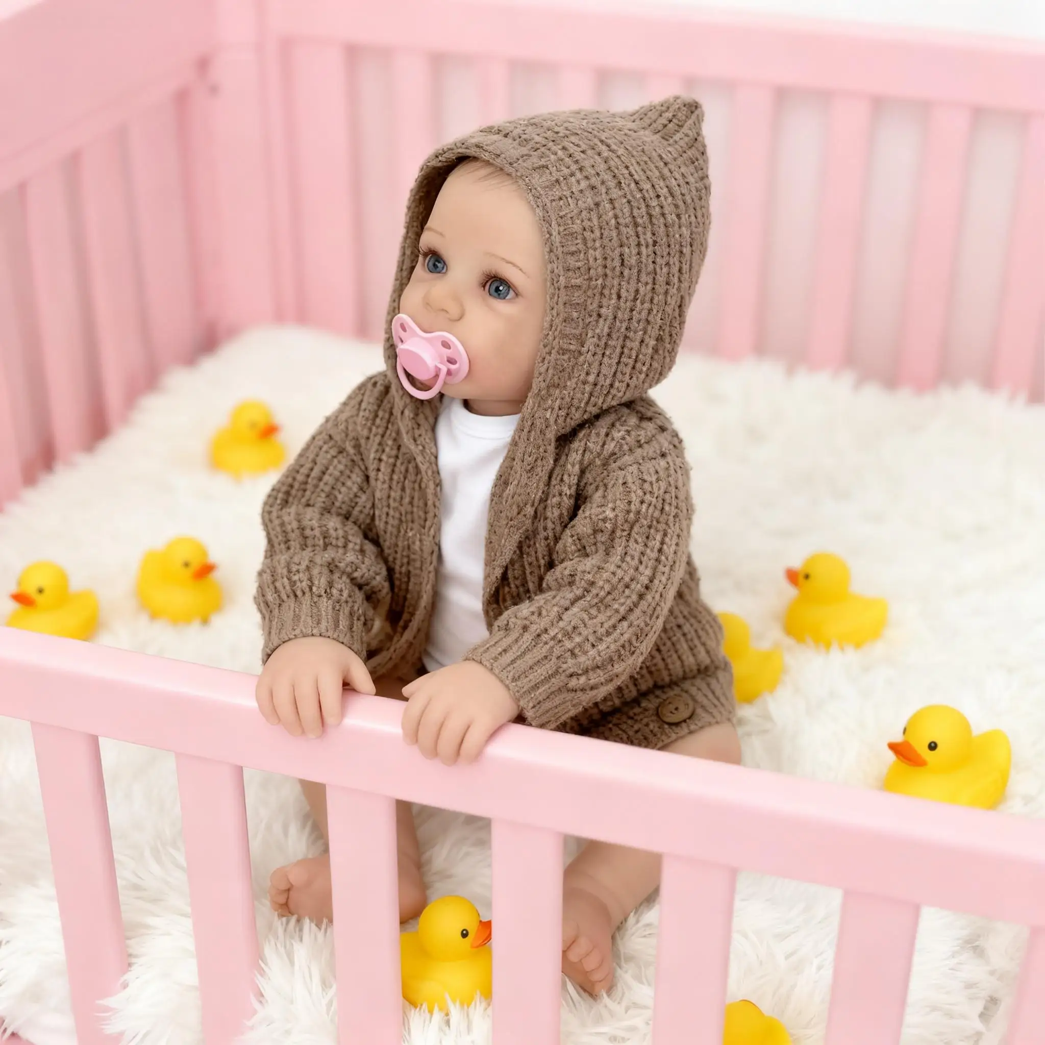 Lalki Reborn o wysokości 45 cm - Realistyczne noworodki, miękki, obciążony korpus, urocza, ruchoma lalka jak z prawdziwego życia - Prezent dla dzieci w wieku 3+