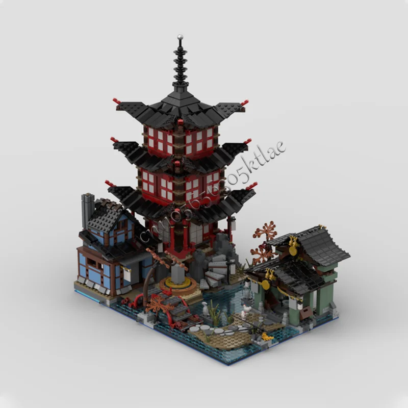 Populaire 2247 pièces MOC Temple d'Airjitzu modulaire bloc de construction modulaire modèle affichage jouet assemblage cadeaux de noël créatifs