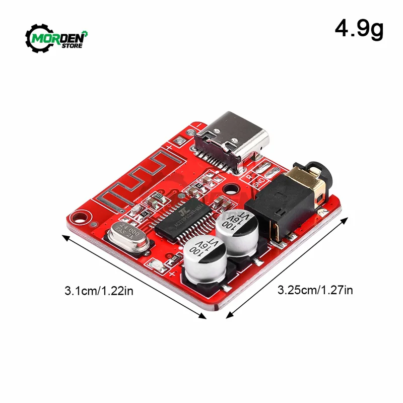 Type-c Audio Receiver Board Bluetooth-compatible 5.0 MP3 Lossless Decoder Board Wireless Stereo Music Module 3.7-5V XY-BT-Mini