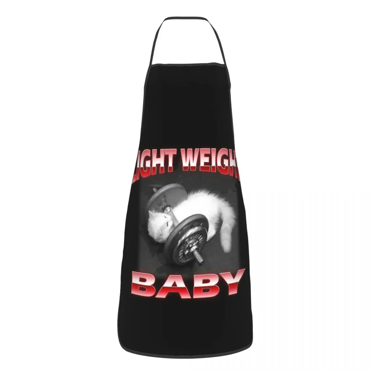 Custom Light Weight Baby Bib Apron  Unisex Chef Cute Cat Dumbbell Working Out Strong Lift Tablier Cuisine Baking Painting