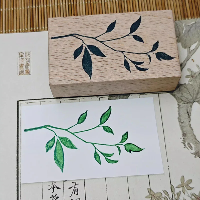 Fall Fragrant Osmanthus Stamp Floral Rubber Seal Chapter for Scrapbook Planner Decor, Handmade Diy Cards