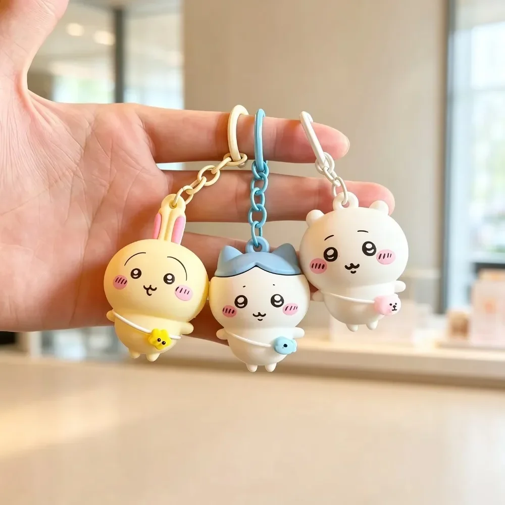 # NUEVO Llavero con Figura 3D de Chiikawa, Usagi Hachiware, Muñeca de Anime Adorable, Colgante para Bolso, Amuleto Kawaii para Mochila, Regalo de Navidad Coleccionable