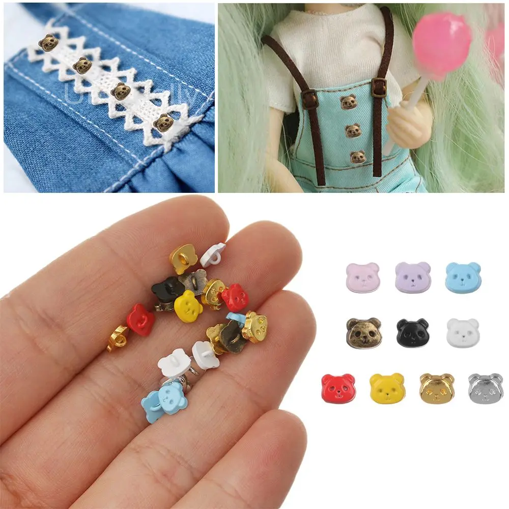 20pcs 5mm Dollhoues Miniature Craft Clothing Sewing Buckle Mini Buttons Metal Buckles DIY  Clothes