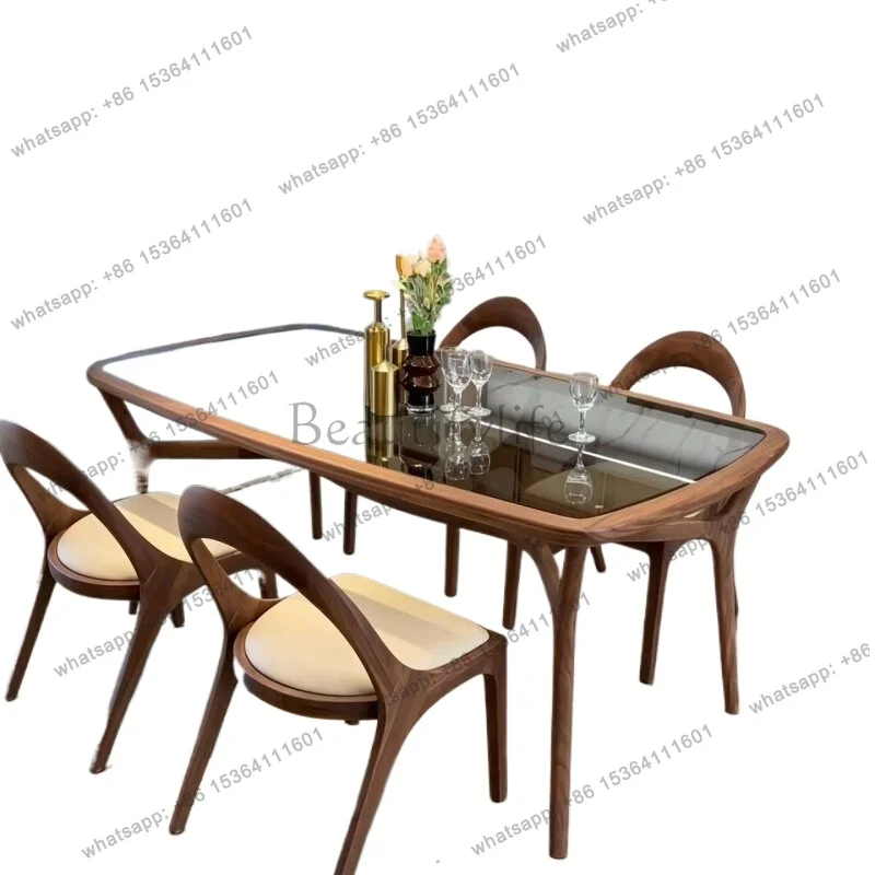 Factory Direct Sales Party Italian Dining Tables Designer Minimalist Living Room Kitchen Tables Solid Wood Modern Mesas De Comed