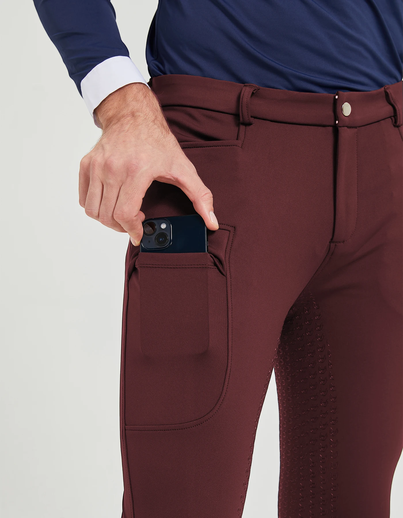 Professional Men's Equestrian Pants Full Silicone Anti-Slip Horse Riding Sports Pants Elastic Quick-Dry Horseback Riding Pants M