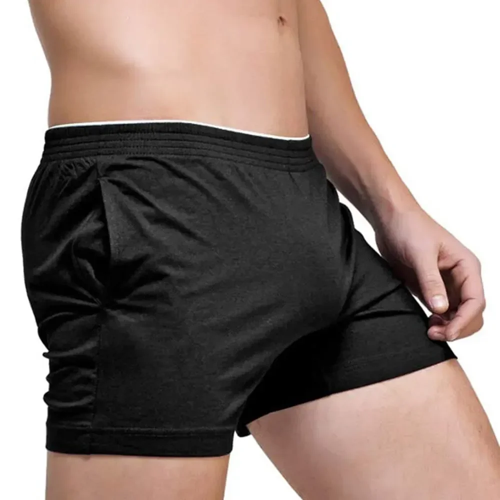 Men\'s Running Workout Active Shorts Cotton Gym Training Lounge Sleep Bottoms Elastic Waist Casual Pajama Pocket Jogger Home Wear