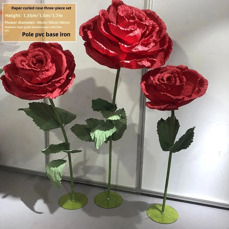 

large-scale simulation floral art wedding paper flowers roses customized decoration home furnishings Valentine's Day props