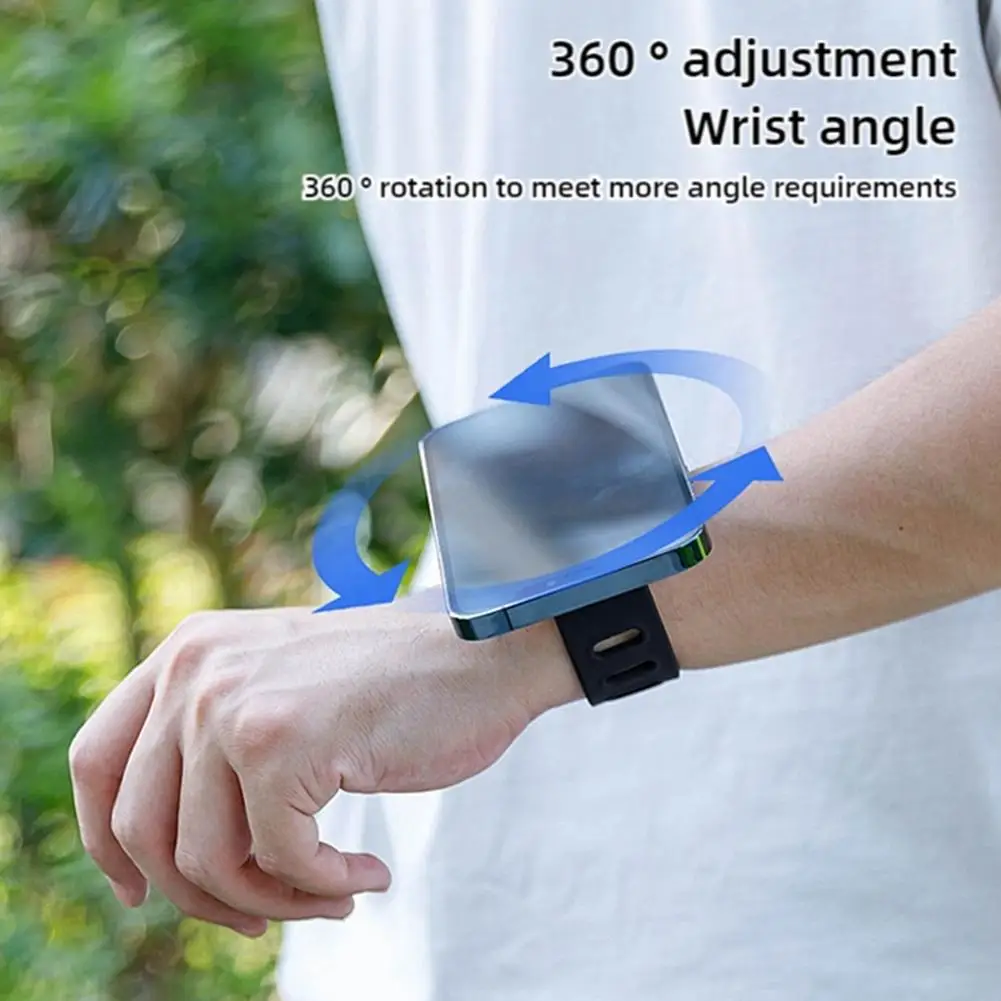 Universal Magnetic Wrist Phone Holder 360° Rotatable Sweat Resistant Strap For Navigation And Sports For Running/Fitness