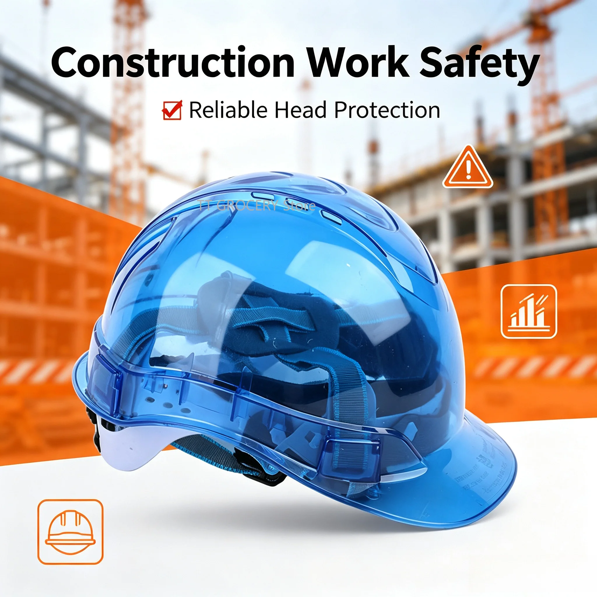 Construction Safety Helmet Worker Climbing Protective Transparent Vented Hard Hat Outdoor Workplace Head Protection Helmet