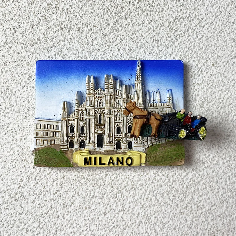 

Italy Milan Creative Landmark Travel Souvenir Decoration Craft 3D Famous Landmark Magnet Fridge Magnet