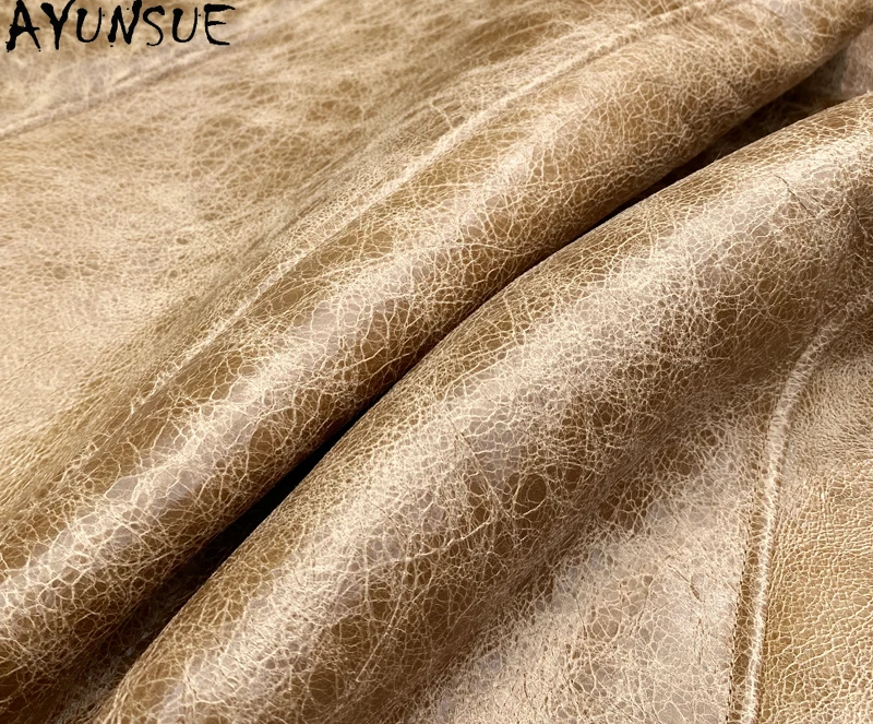 AYUNSUE 天然シープスキン毛皮のベストの女性の本革ノースリーブジャケットミッドレングスの冬の高級服女性 Шуба Женская