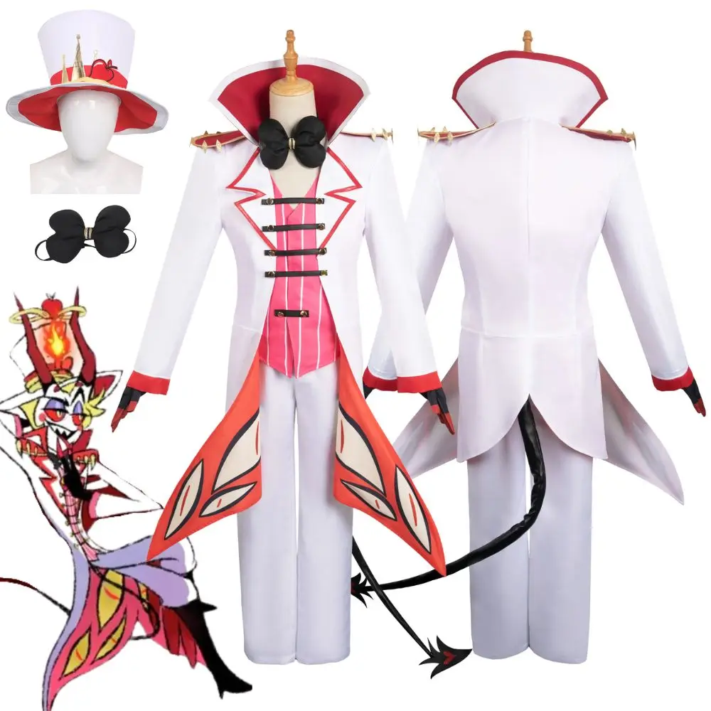 Lucifer Cosplay Fantasia Cartoon Hotel Costume Disguise for Adult Men Women Uniform Hat Outfits Halloween Carnival Party Clothes