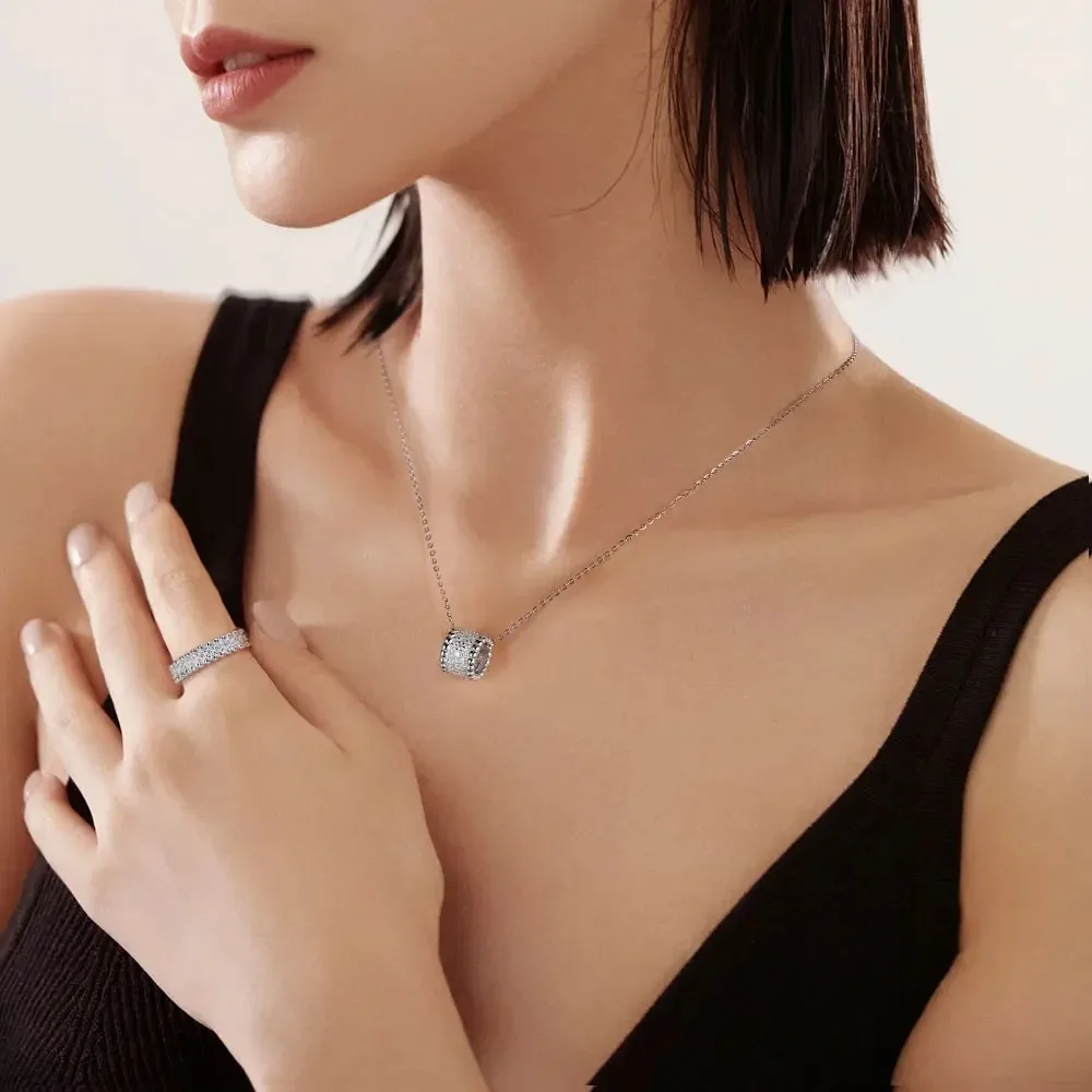 M-JAJA Real Moissanite Necklace for Women 925 Sterling Silver Chain Gemstone D Color VVS1 Lab Diamond Vintage Pendant Jewelry