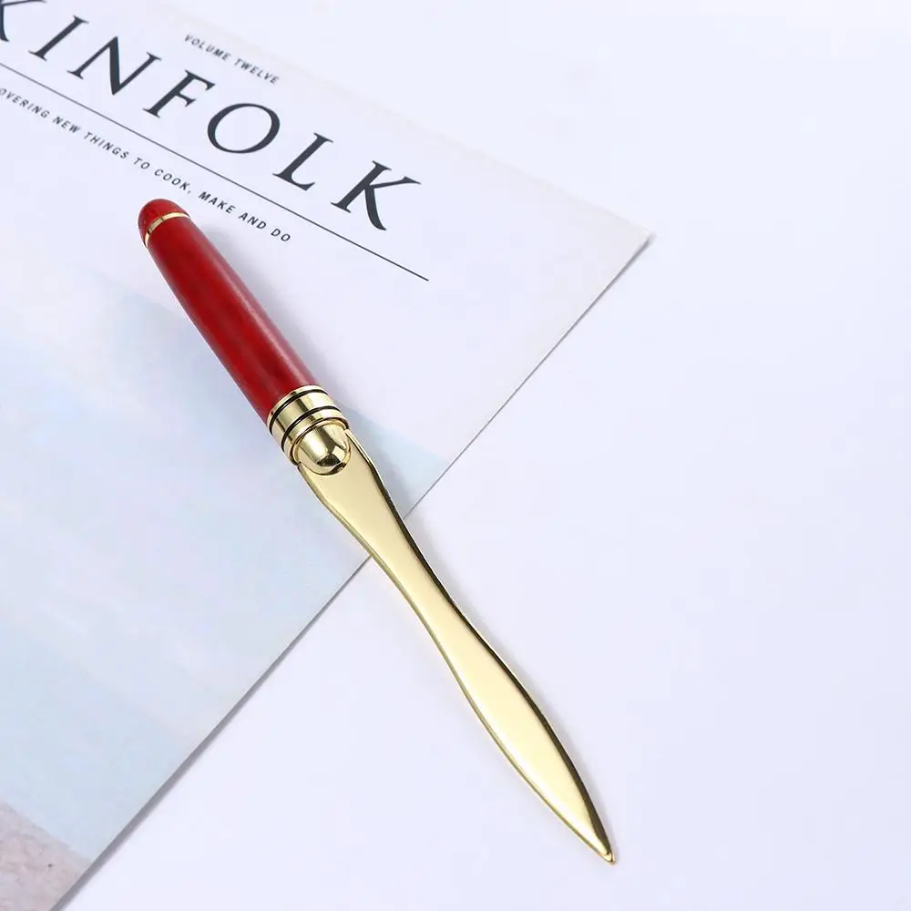 Wooden-Handle Letter Opener and Paper-Cutting Tool description 1
