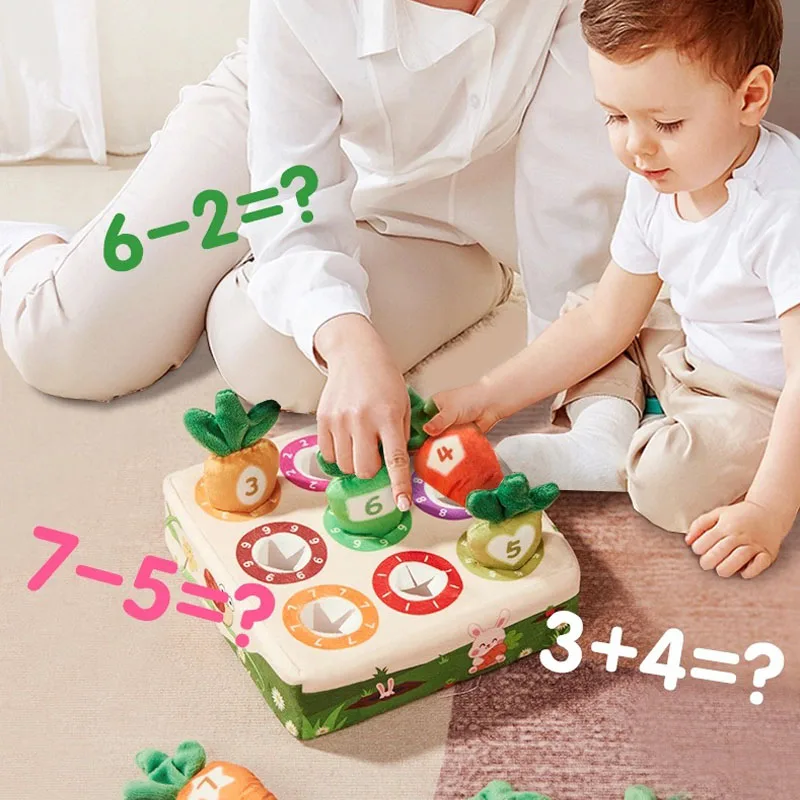 아기 당근 수확 게임 몬테소리 장난감 당겨 순무 유아 모터 기술 훈련 색상 학습 교육 완구 어린이를위한