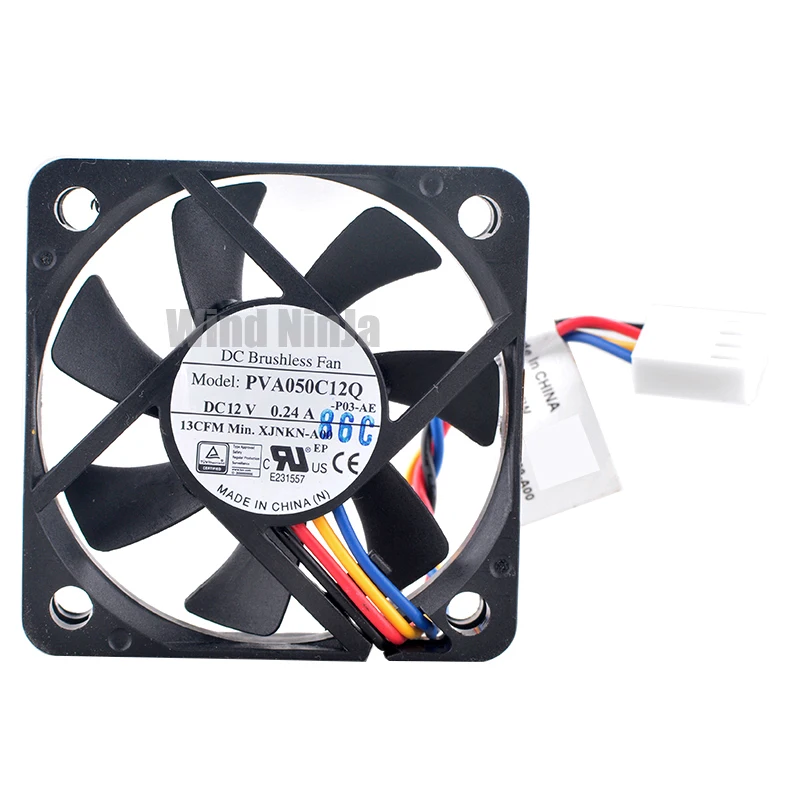 PVA050C12Q XJNKN-A00 5cm 50mm fan 50x50x10mm DC12V 0.24A 4pin 13CFM Cooling fan for chassis CPU cooler - Image 2